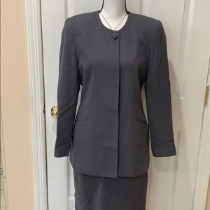 En Avance Haut De Gamme Wool Gray skirt suit sz 10